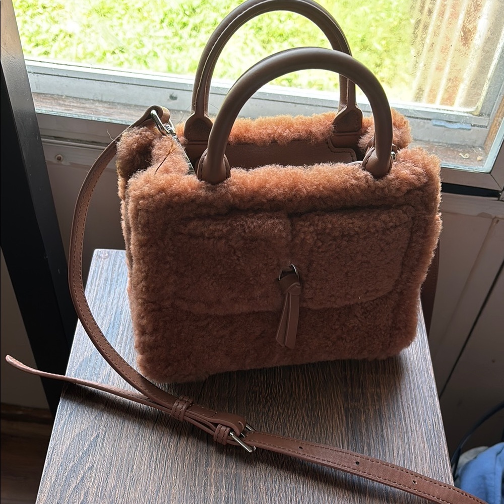 Brandon Blackwood Brown Fur Handbag